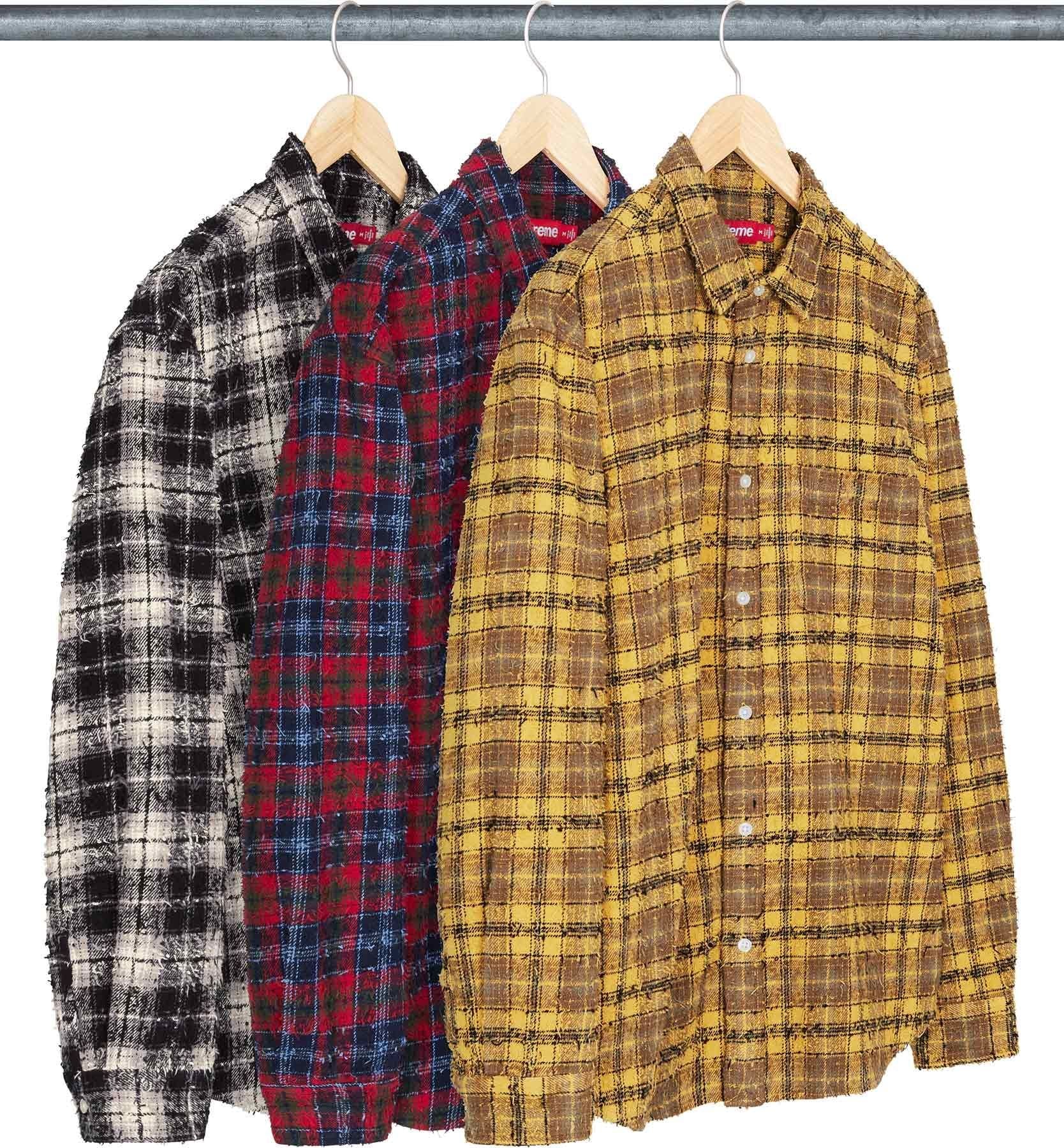 Frayed Textured Plaid Shirt